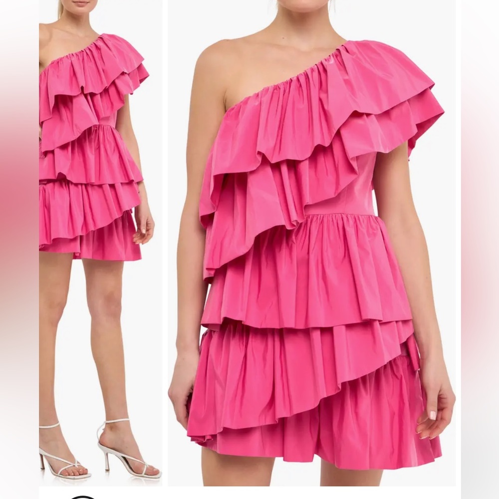 Endless Rose One-Shoulder Ruffled Mini Dress
